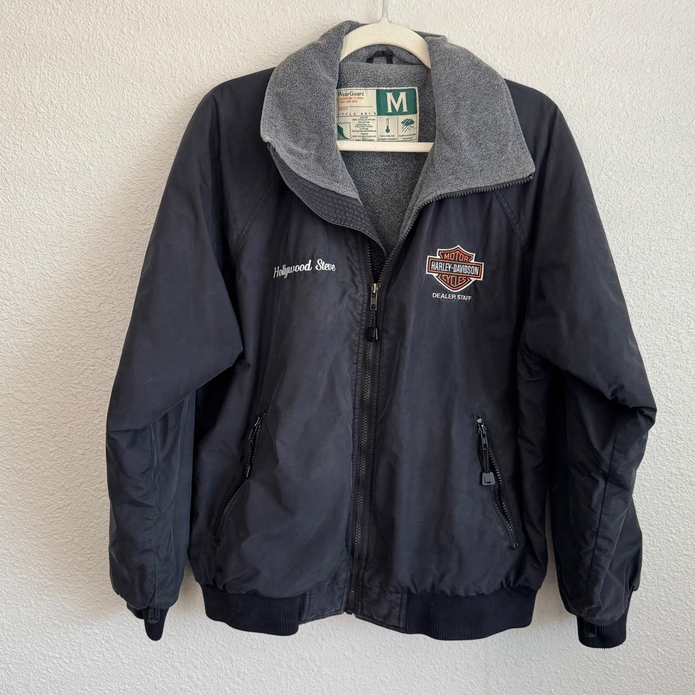 VTG Y2K WearGuard Harley-Davidson Dealer‎ Staff Jacket Black Fleece Lined Mens M